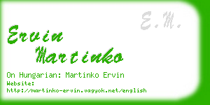 ervin martinko business card